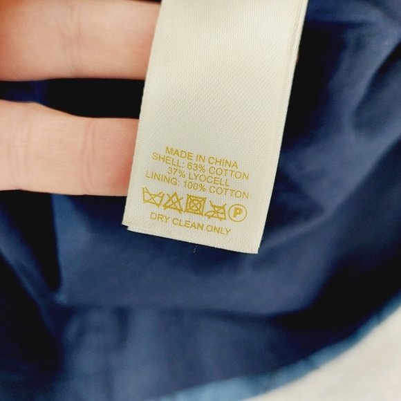 Kate Spade Blue Quilted Chambray Back Zipper Short Sleeve Shift Dress P1009 - Picture 8 of 10